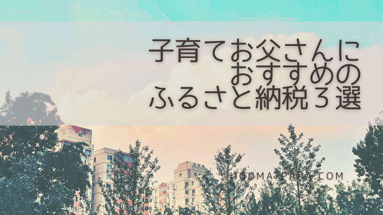 子育てお父さんにおすすめのふるさと納税３選