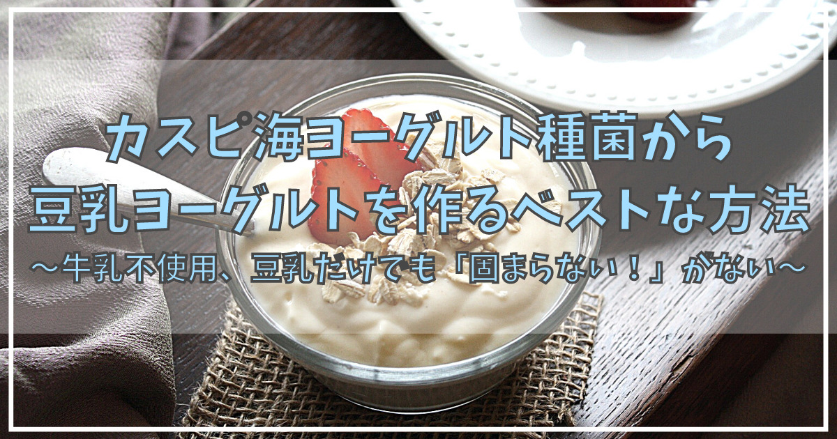 カスピ海ヨーグルト種菌から豆乳ヨーグルトを作るベストな方法 〜牛乳不使用、豆乳だけでも「固まらない！」がない〜